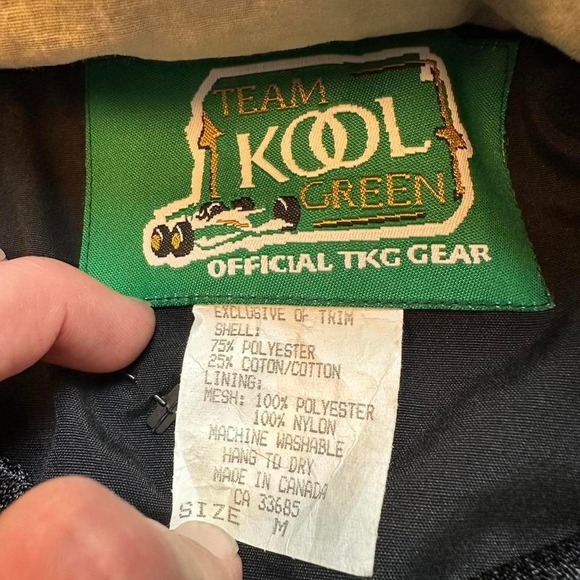 Vintage Team Kool Green cigarette advertising windbreaker jacket hooded medium - Picture 4 of 8
